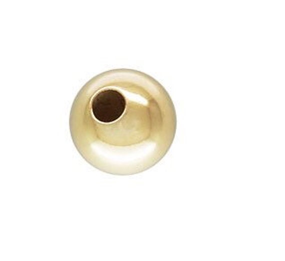 3.0mm Bead 1.0mm Hole, 14K Gold Filled, 10 pieces, Made in U.S.A.