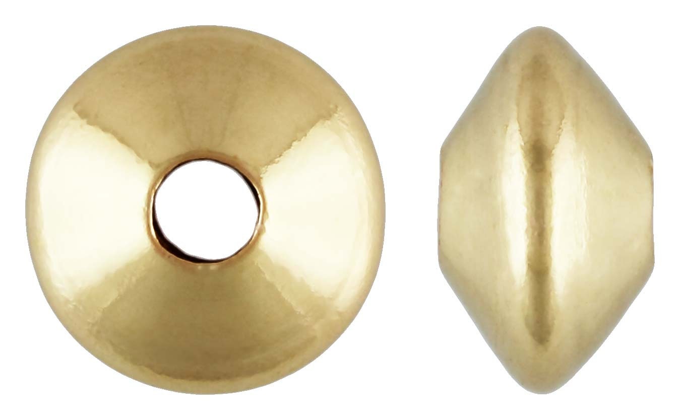 10-Pack Of 14k Gold Filled Saucer Beads, 3.6x2mm, Perfect For Jewelry Making - Style #6110-1