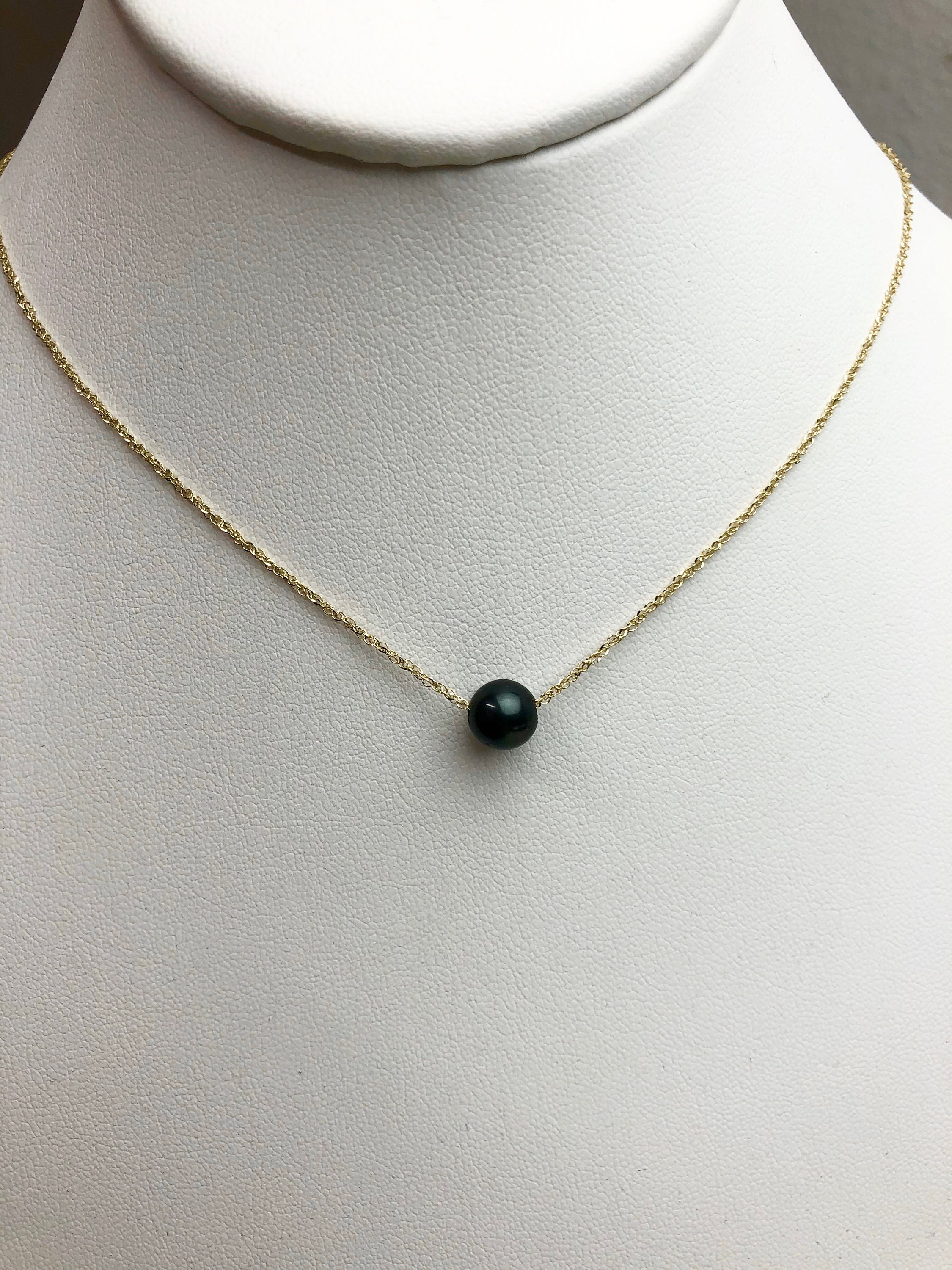 VINTAGE TAHITIAN BLACK PEARL 11.6MM 18K YELLOW GOLD PENDANT & 14K NECKLACE  CHAIN - Hawaii Estate & Jewelry Buyers