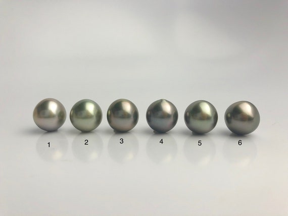 AAA Quality Multicolor Tahitian Peacock Loose Pearls - Short Drop Shape - 12mm (#573 No. 1-6)