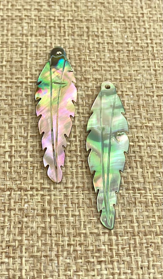 Abalone Feather Charm
