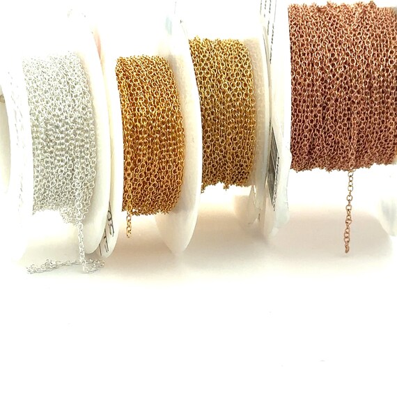 1.4mm Cable Chain, Per Foot, 14K Gold Filled, Sterling Silver