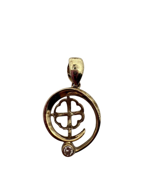 14K Aolid yellow gold bail with CZ , SKU#DIABAIL