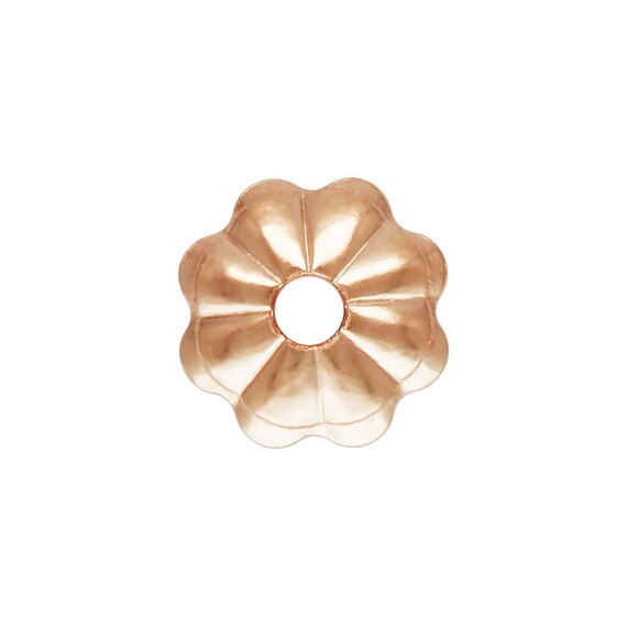 4.0mm Flower Bead Cap 1.0mm Hole RGP, 14k gold filled. Made in USA #4805743