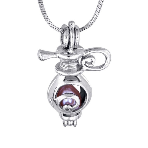 Cage Pendant for  5 mm to 6.5 mm Loose Pearl Teapot (CP28)