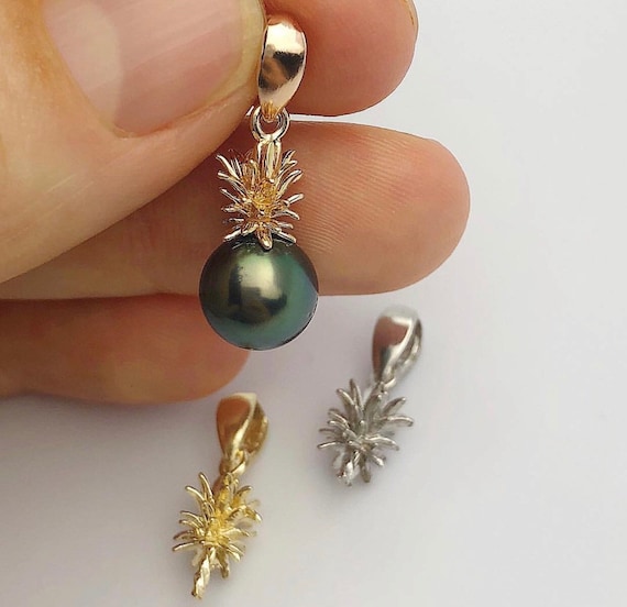Pineapple Pearl Pendant Setting Gold 