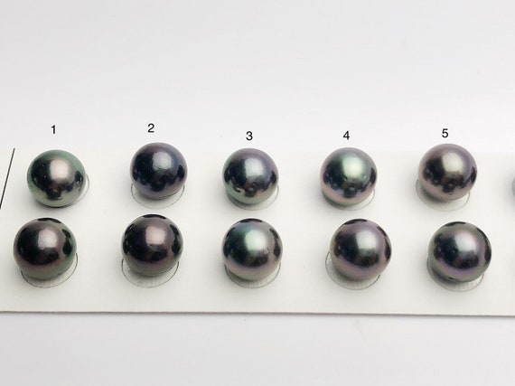 Tahitian Matched Pairs Loose Pearls, AA 10.5-11mm, Round Multi Colors, #630