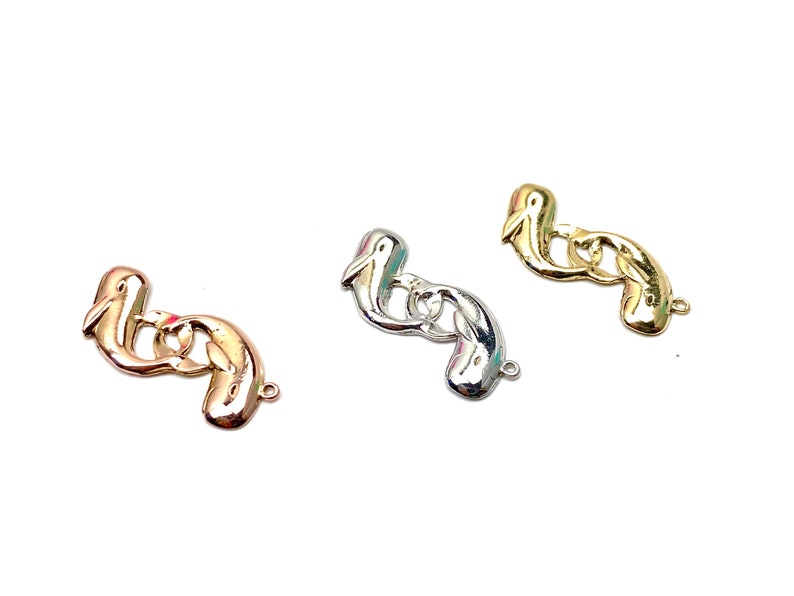 Rose gold White gold 14K double whale charm Gold SKU#L-147