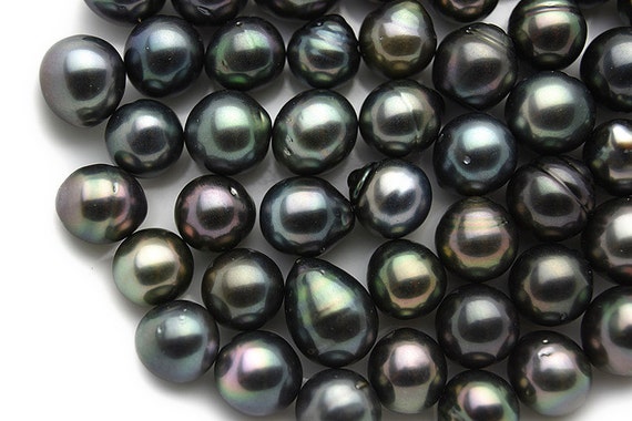 Oval, Rikitea - Loose Tahitian Pearls - (Dark Mix) AA Quality, sizes 10 to 11 mm (008) lot 246