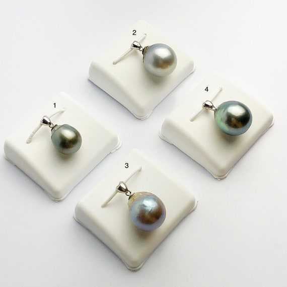 12-14mm Tahitian Pearl Pendants on 925 Sterling Silver (495 No. 1-4)