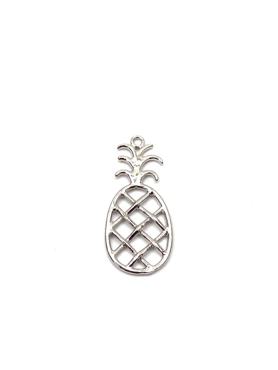 14K pineapple charm, white gold and gold, SKU#L-84 - Etsy 日本