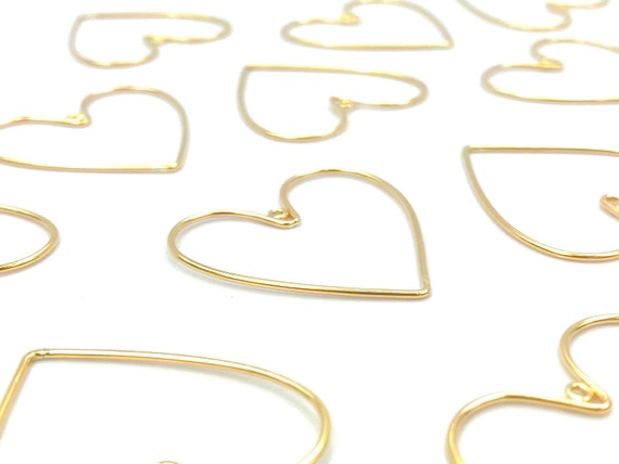 14KGF Heart Charm , Sku#038x30.89 - Etsy