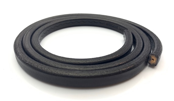 Hollow Black Leather Cord 1 Meter - 10x7mm