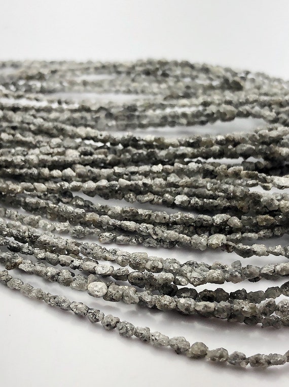 Rough Gray Diamond Gemstone Beads, Full Strand, 16"