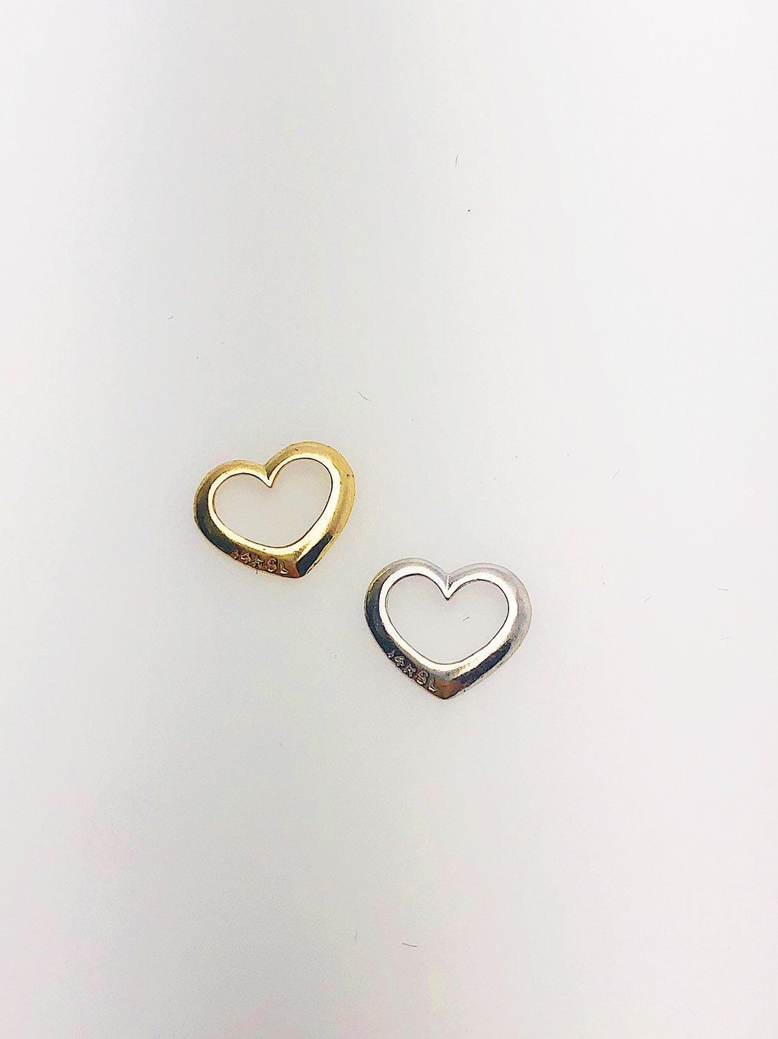 14K Solid Gold Heart Charm w/out Ring, 10.2x8.3mm, Made in USA (L-159)