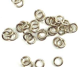 14K Solid White Gold 5mm Jump Ring, Sku#12-41-6