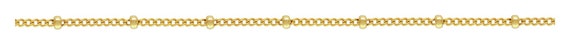 Curb w/Bead (9.5mm Spacing) 200ft Spool GP,  14k gold filled. Made in USA.  #4012672B
