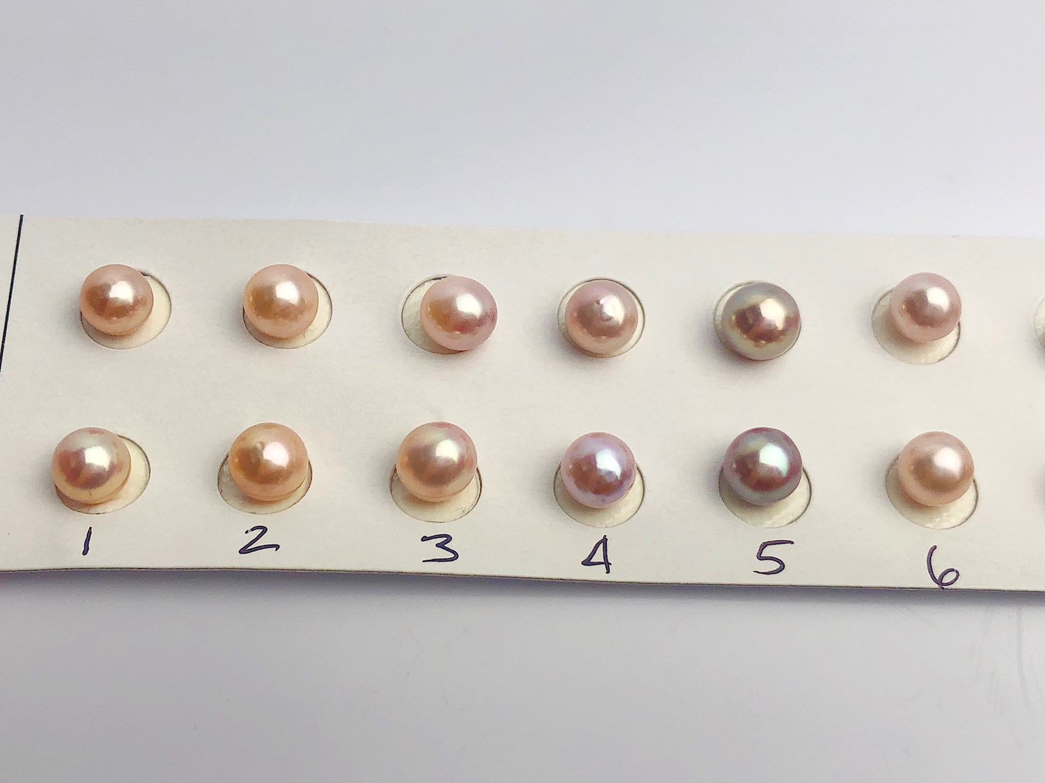 6-7mm Pairs Edison Matched Pearls, AA, Near Round, Natural Color (599)