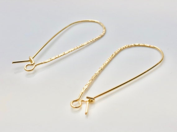 Beautiful 14KGF flat textured ear wire , 14K gold filled , Sku # 756-43