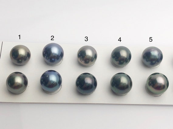 Tahitian Matched Pairs Loose Pearls, AA 11-12mm, Round Multi Colors, #639