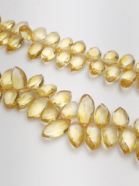 HALF OFF SALE - Citrine Faceted Gemstone Beads, Full Strand, Semi Precious Gemstone, 8"