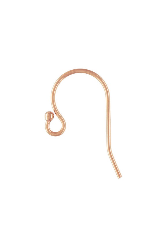 Ball End Ear Wire 11.5x20.0mm (0.66mm) RGP, 14k gold filled. Made in USA #4806418
