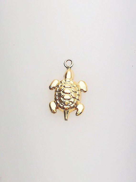 14K Gold Fill Turtle Charm w/ Ring, 8.0mm, Made in USA - 784