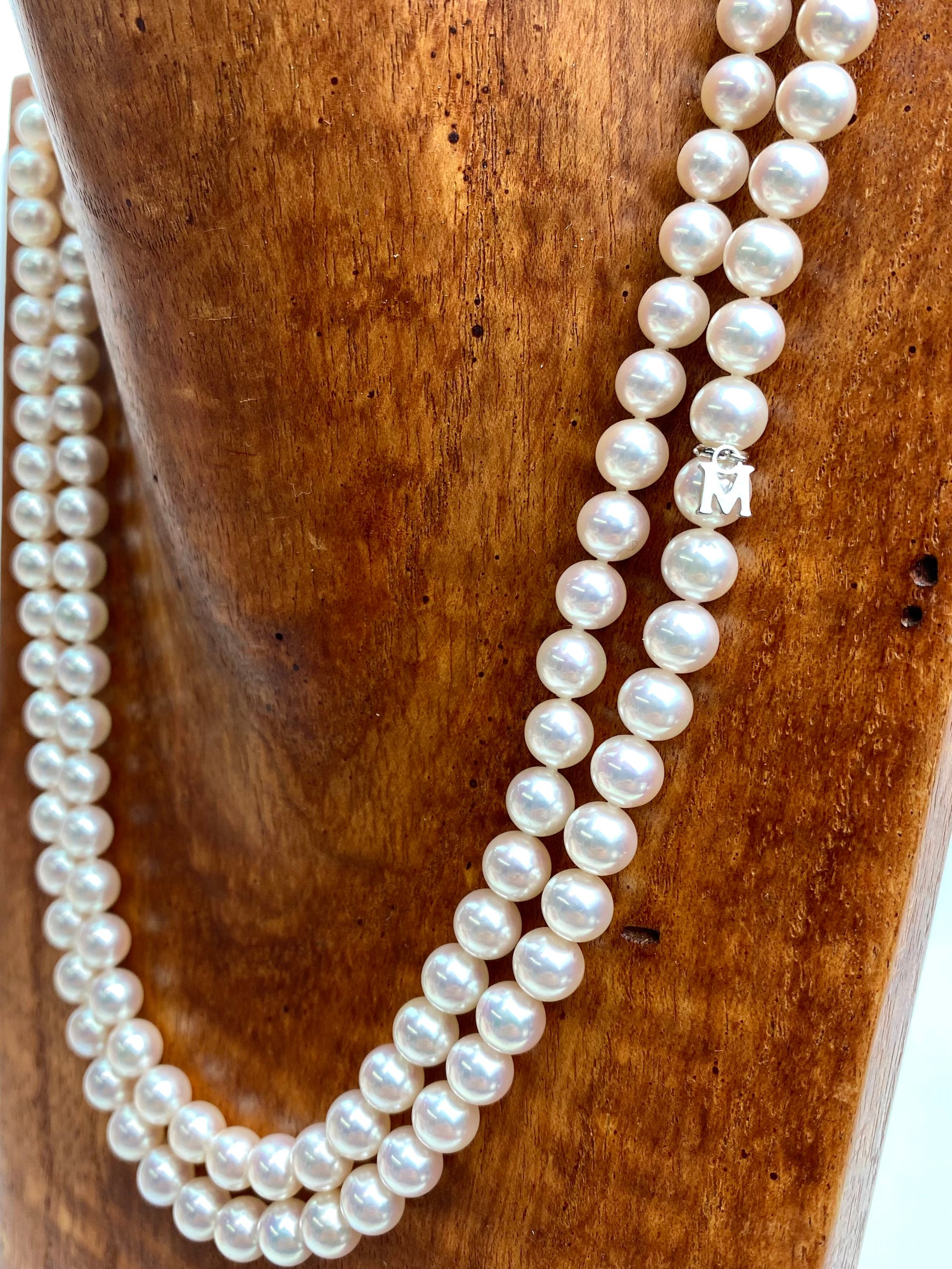 Mikimoto double strand best sale necklace