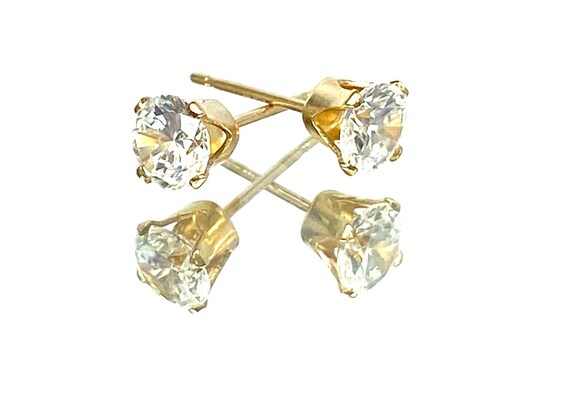 5mm White Cubic Zirconia 3A SNAP IN POST