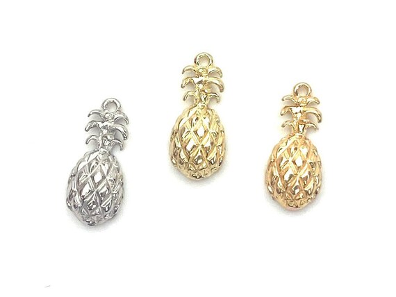 14K Solid Gold Pineapple Charm, Sku#L-17