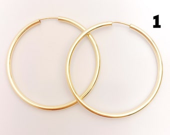 14k Gold Filled ENDLESS Hoop Earrings - 3 Sizes
