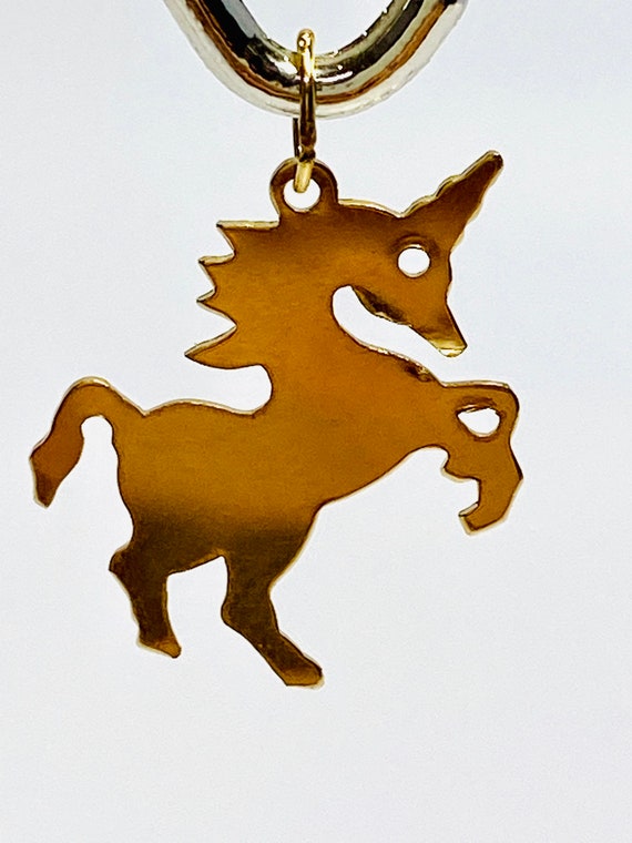 Pretty 14K Gold Fill Unicorn Findings/Charm w/Ring, 16.4mm X 19.9mm, Sku #528-C