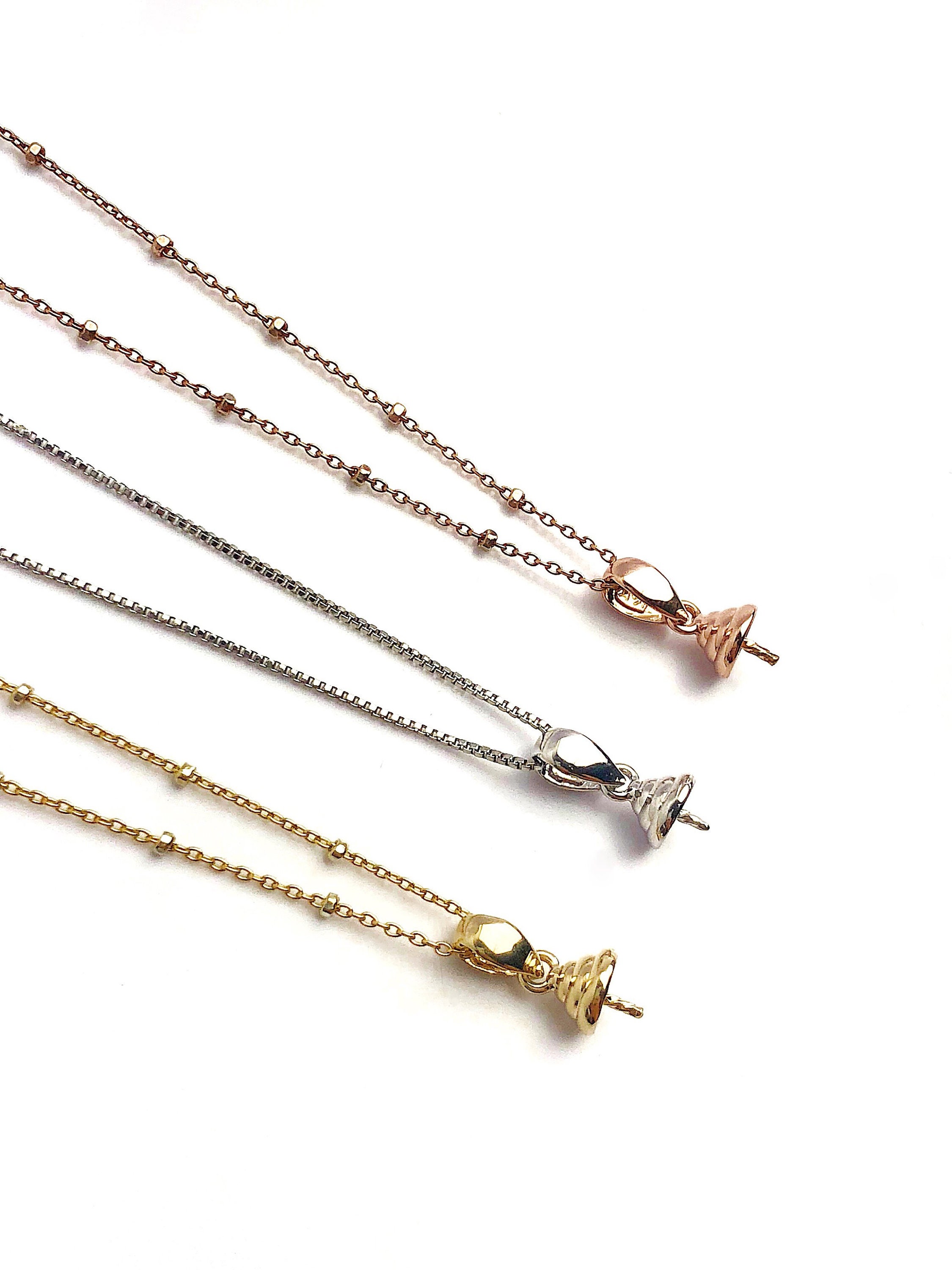 Pearl Pendant Setting 14K Yellow Gold, Rose Gold, White Gold