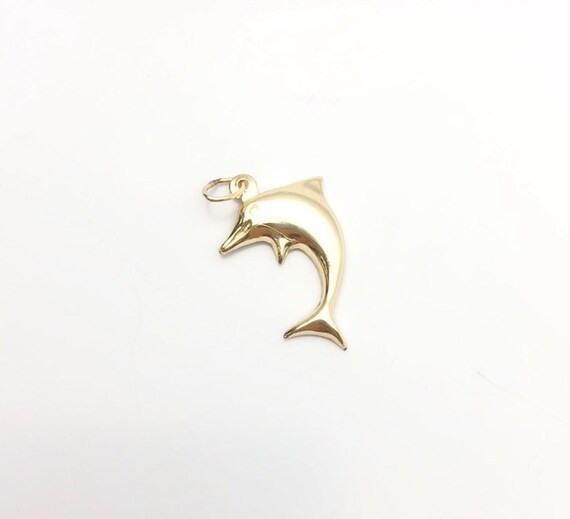 14k Gold Fill Dolphin Charm with Oval Jump Ring  12.2x19.4mm Sku#1634