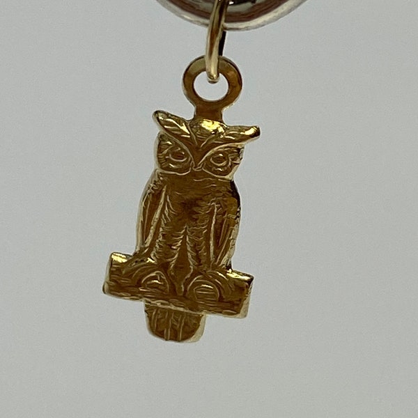 Lovely 14K Gold filled Owl Shaped Charm Findings,(14KGF ) 5mm X 12 mm Sku #251-C