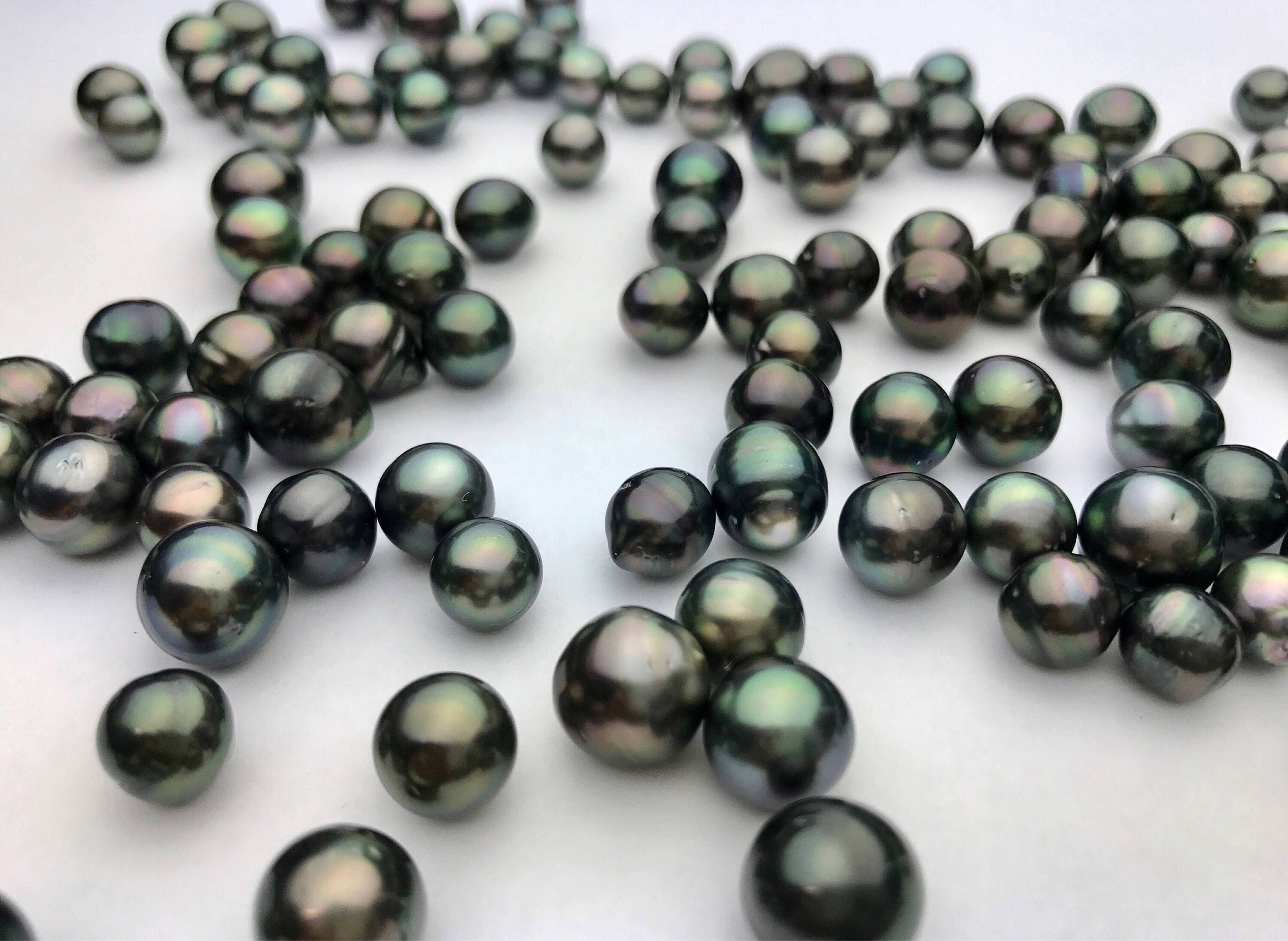 Tahitian Loose Pearls, Oval - Drop, Rikitea Pearls, AA Quality, 8mm to ...