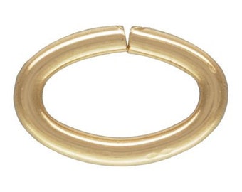 Open Oval Jump Ring 0.76x3.6x5.5mm, 14k Gold Filled, Sterling Silver, #4004458OV