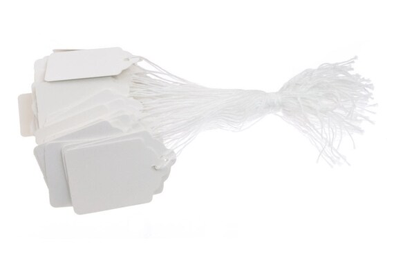 White Jewelry String Tags