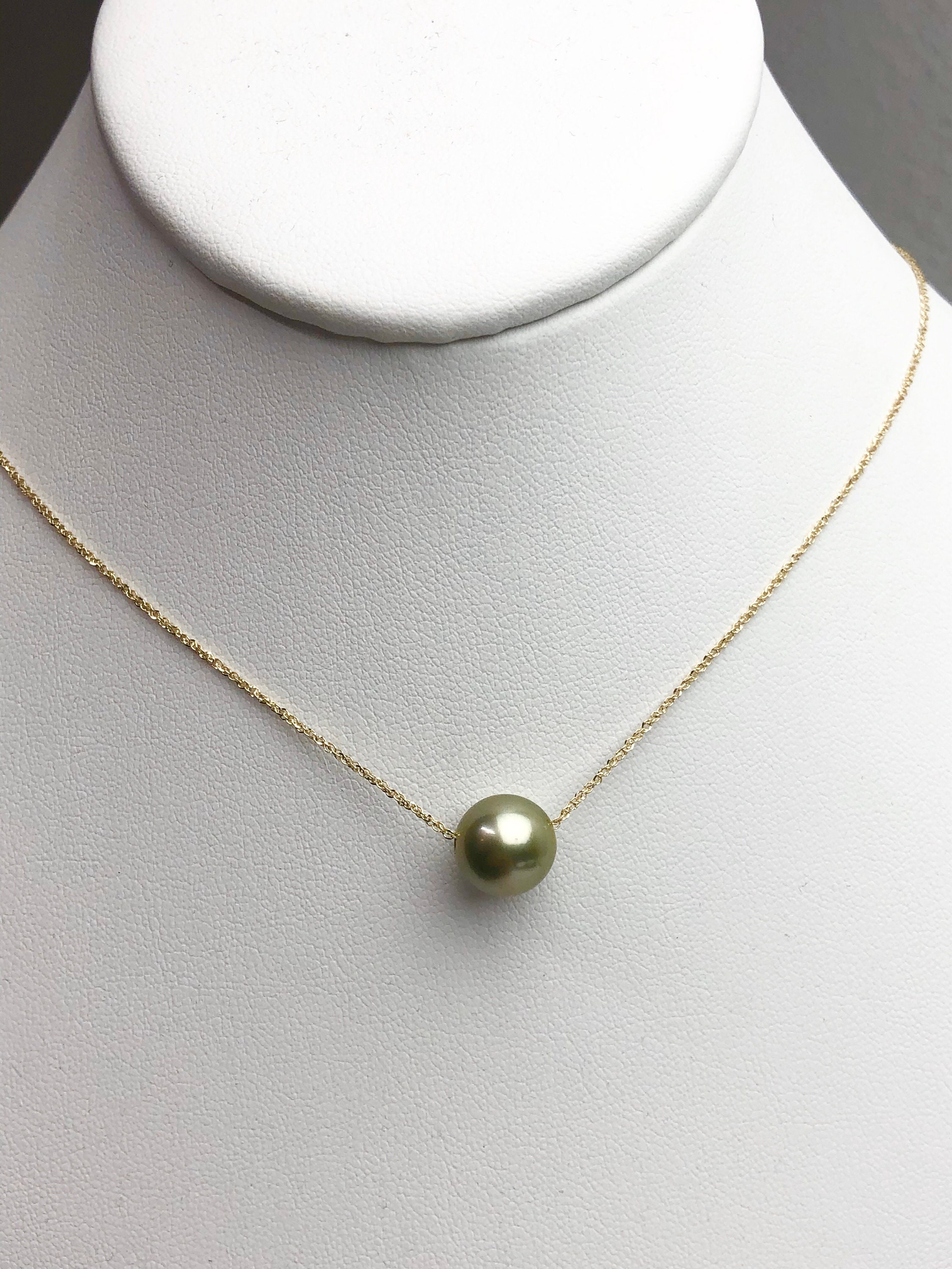Floating Black Pearl Necklace on Gold Filled or Silver Chain, Popular  Minimalist Necklace, Bridesmaid Gift, Made in Hawaii With Aloha - Etsy