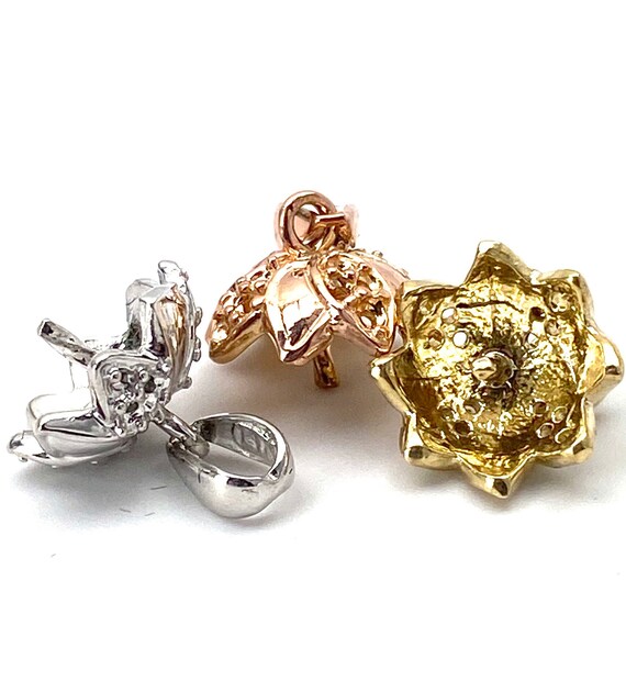 14K solid white gold, rose gold and yellow gold bail, SKU# TP-203