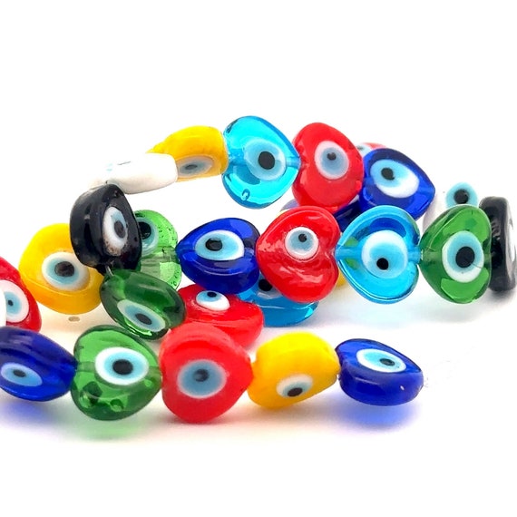 Heart evil eye bead, SKU#M3173