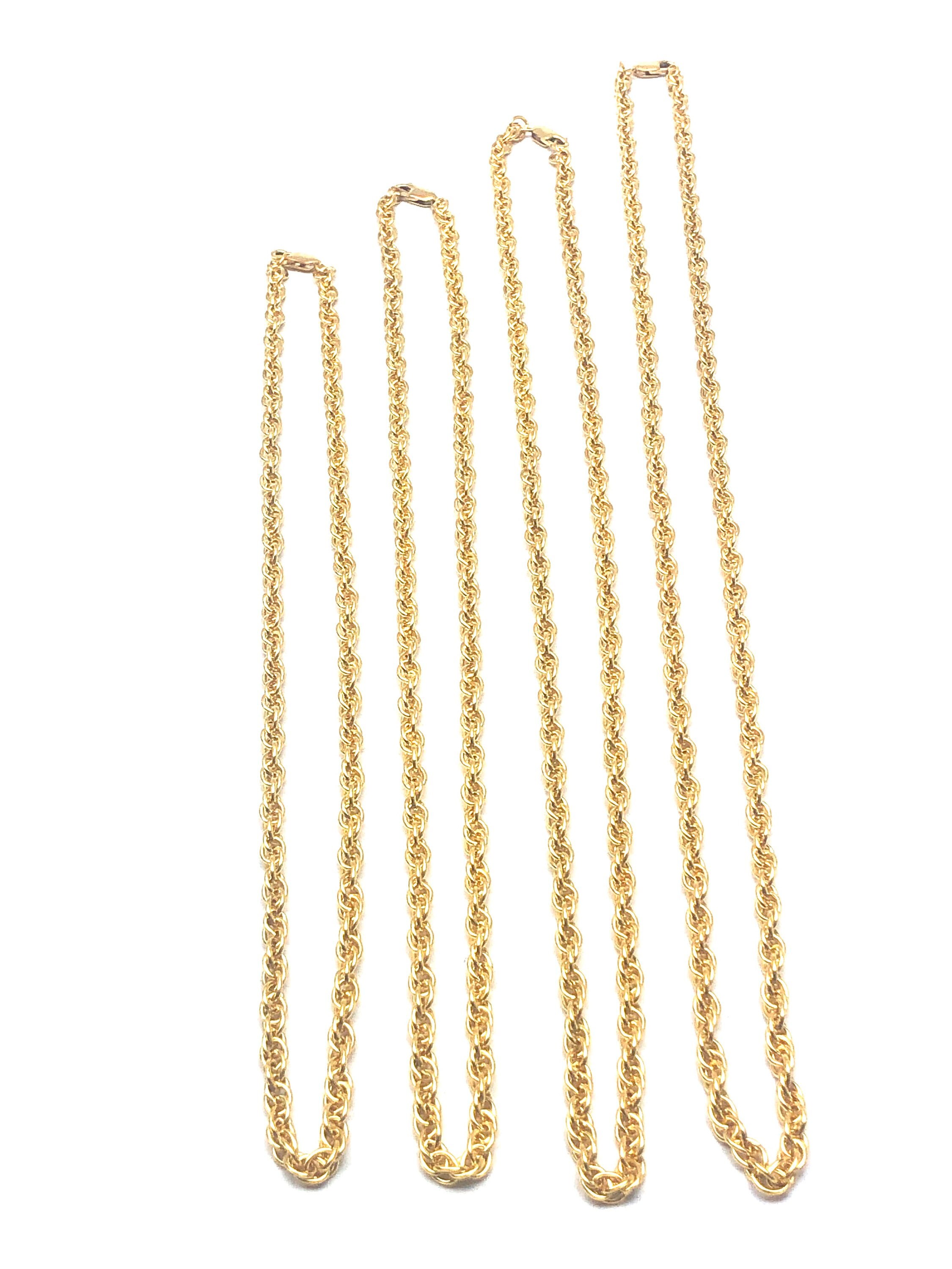 Double 14KGF rope chain , 14K gold filled , SKU 070774