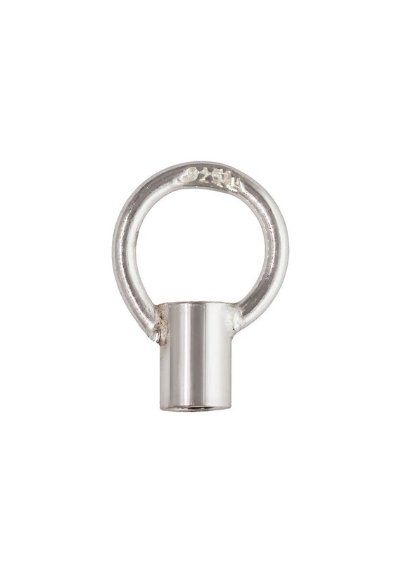 Crimp Endcap w/ Ring (1.50mm ID), Sterling Silver. Made in USA. #500079