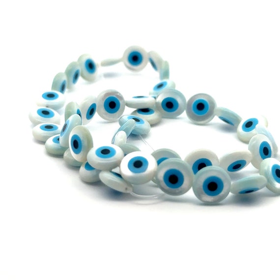 Round evil eye Mother Of Pearl, SKU#M3154