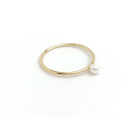 Gold Filled White Crystal Stacking Ring