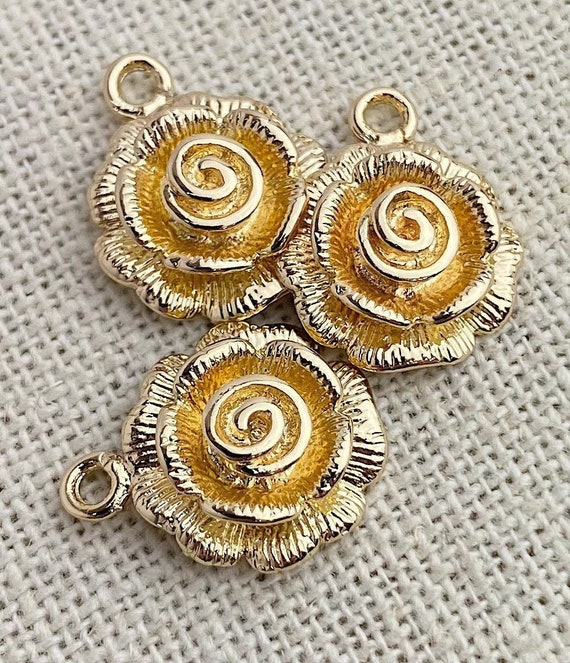 Gold Plated Rose Charm Sku#M1257