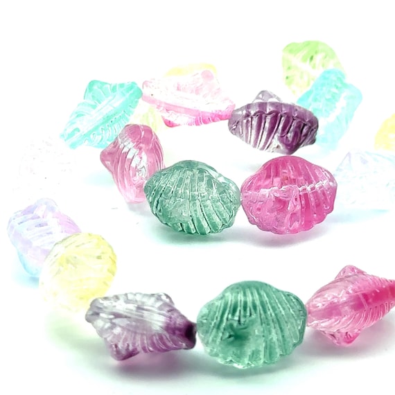 Stunning colorful sea shell beads, SKU#M3179