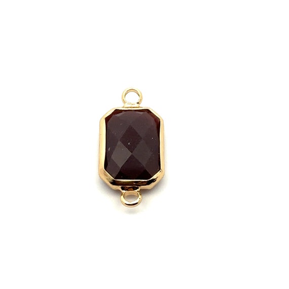 Brown rectangle crystal charm, SKU#M201