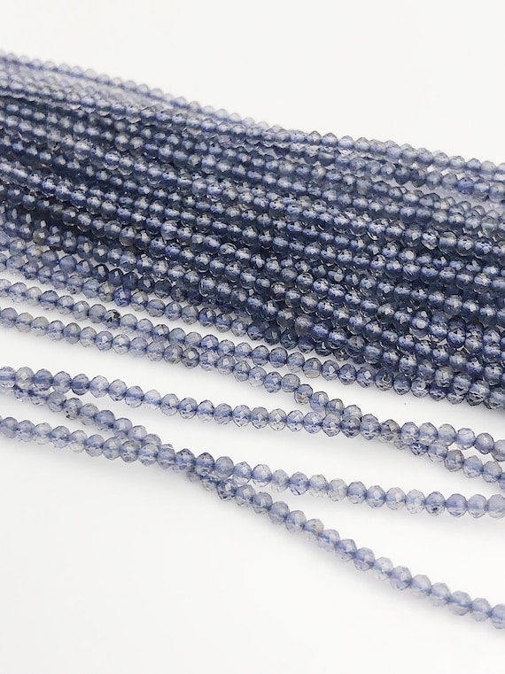 HALF OFF SALE - Iolite Gemstone Beads, Full Strand, Semi Precious Gemstone, 13"