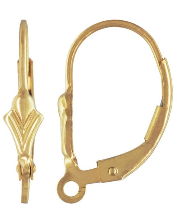 Fleur De Lis Leverback w/Ring GP, 14k gold filled. #4007070J